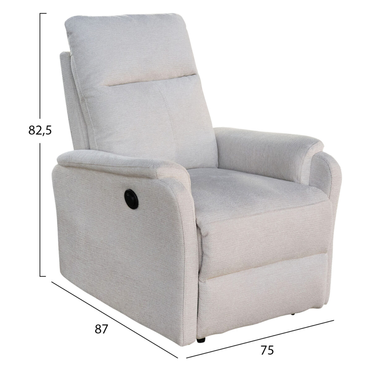 ΣΕΤ ΚΑΝΑΠΕΣ-ΠΟΛΥΘΡΟΝΑ RELAX SYNTHIA HM10735.01 ΜΠΕΖ ΥΦΑΣΜΑ-ΗΛΕΚΤΡΙΚΗ ΑΝΑΚΛΙΣΗ [L] - Image 3