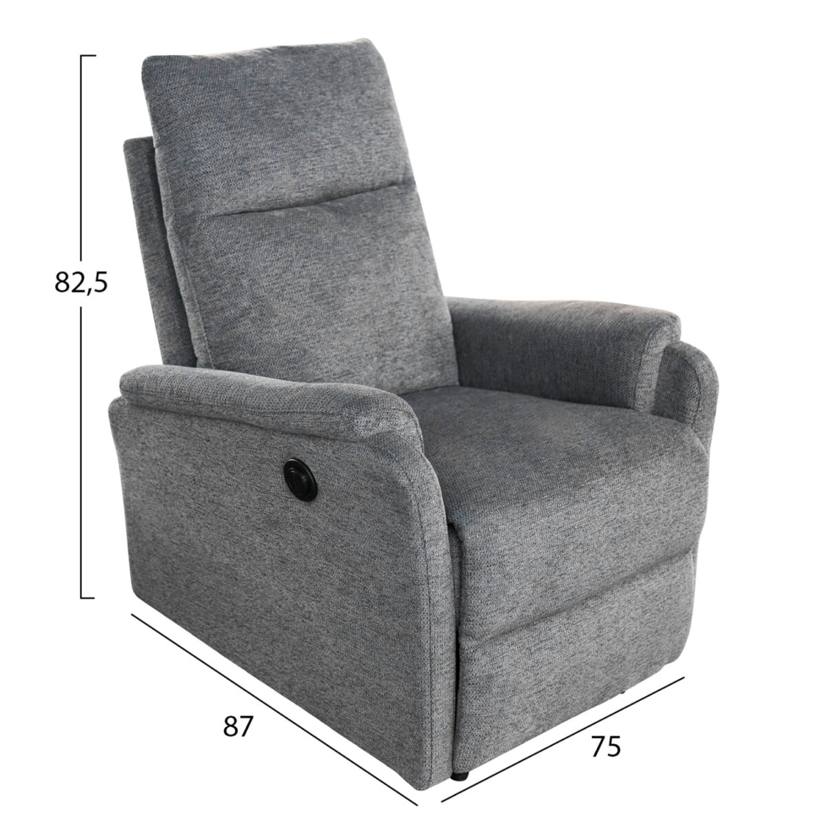 ΣΕΤ ΚΑΝΑΠΕΣ-ΠΟΛΥΘΡΟΝΑ RELAX SYNTHIA HM10736.03 ΓΚΡΙ ΥΦΑΣΜΑ-ΗΛ.ΑΝΑΚΛΙΣΗ [R] - Image 3