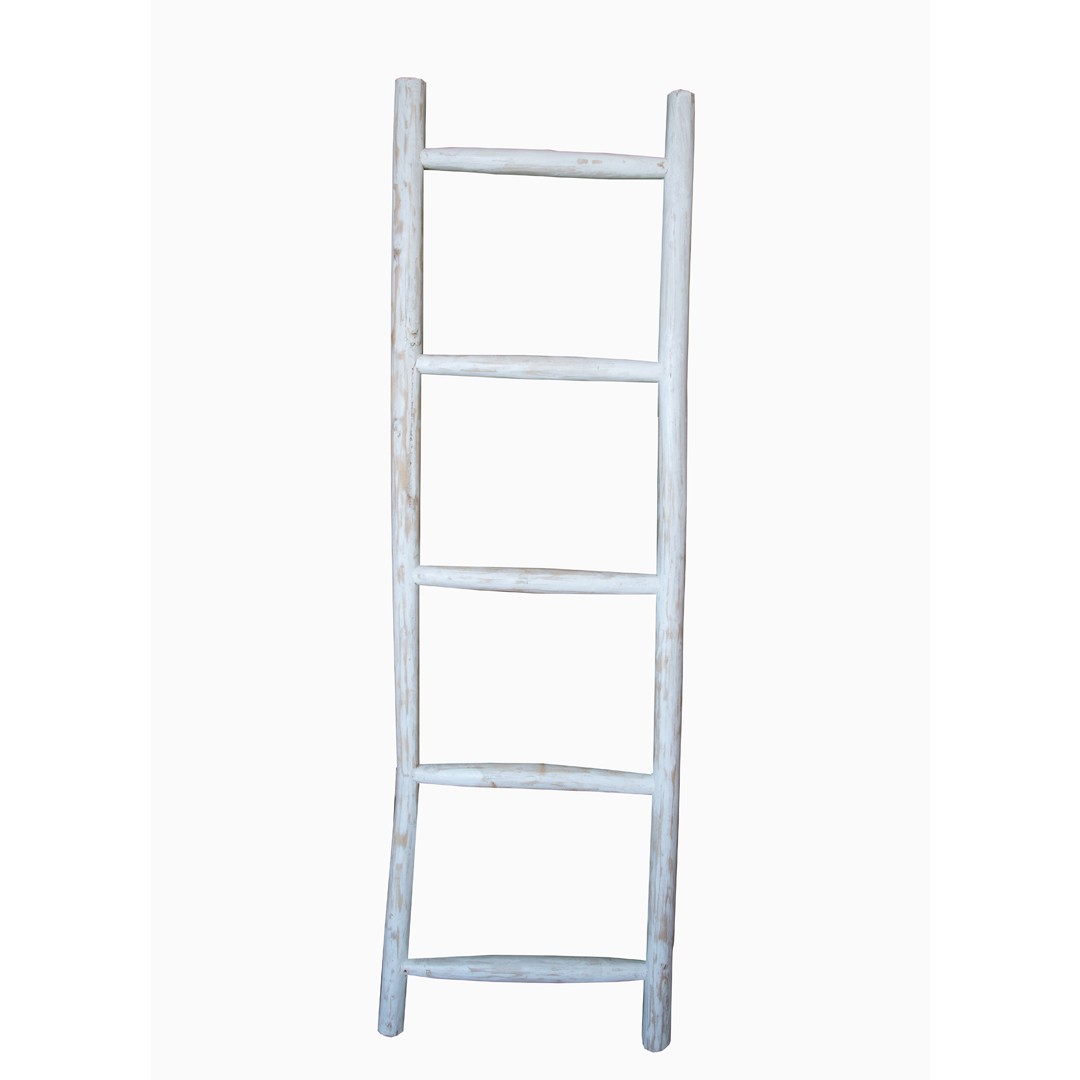 Διακοσμητική Σκάλα – Κρεμάστρα White Ξύλο Τeak