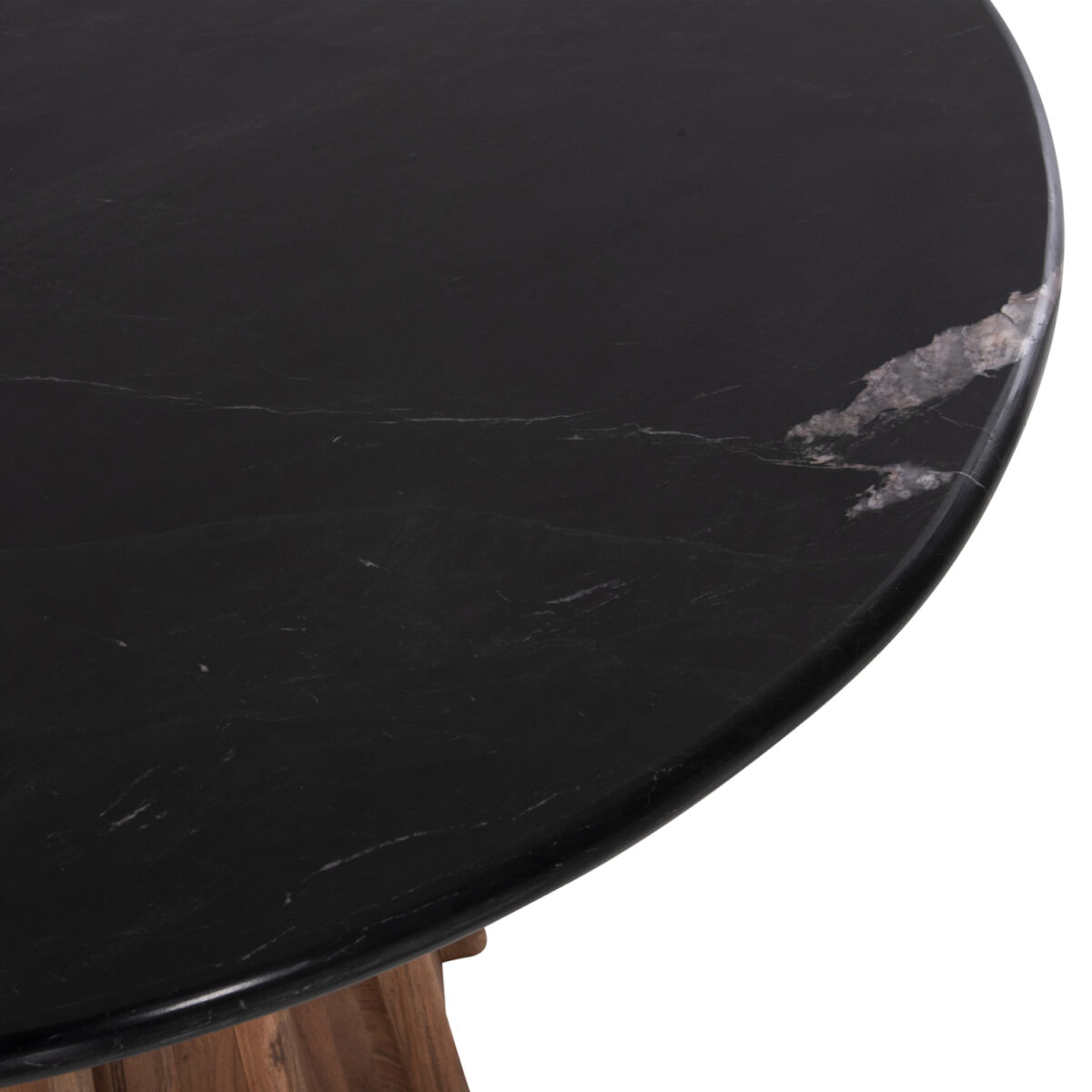 ΤΡΑΠΕΖΙ ΤΡΑΠΕΖΑΡΙΑΣ ΣΤΡΟΓΓΥΛΟ DRAXX HM9687 ΜΑΣΙΦ ΞΥΛΟ ΑΚΑΚΙΑΣ-ΕΠΙΦΑΝΕΙΑ ΜΑΥΡΟ ΜΑΡΜΑΡΟ Φ120x76Υεκ - Image 5