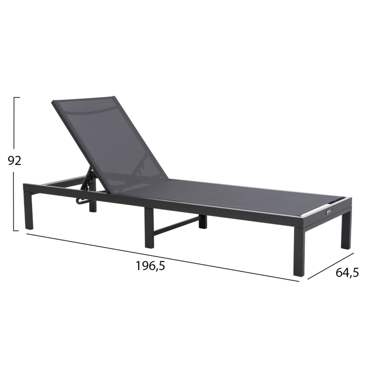 ΞΑΠΛΩΣΤΡΑ ΑΛΟΥΜΙΝΙΟΥ THATCHER HM5983.03 ΑΝΘΡΑΚΙ ΣΚΕΛΕΤΟΣ & TEXTILENE 196,5x64,5x92Υεκ - Image 2