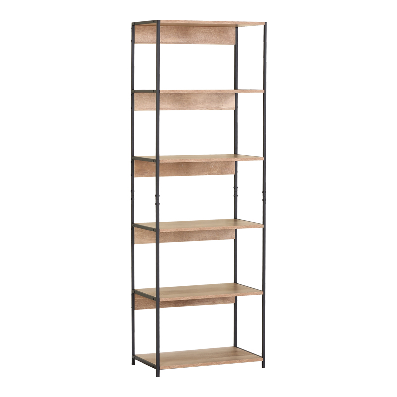 Βιβλιοθήκη Kaliano  oak-μαύρο μέταλλο 59.5x35x176.5εκ