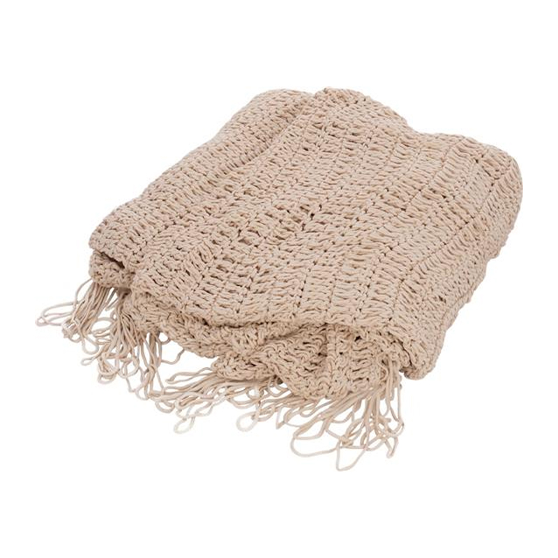 Δίχτυ σκίασης Shelto  μακραμέ poly-cotton σε μπεζ απόχρωση 200x200x27εκ