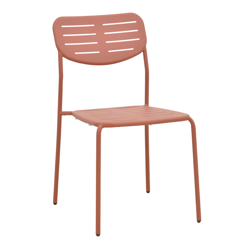 Καρέκλα Deraby  στοιβαζόμενη terracotta μέταλλο 52.5x45.5x83εκ