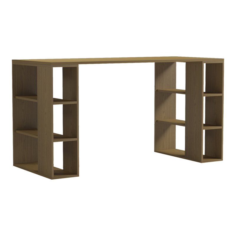 Γραφείο με ραφιέρα Colmar  σε ανοιχτό καρυδί 140x60x75εκ