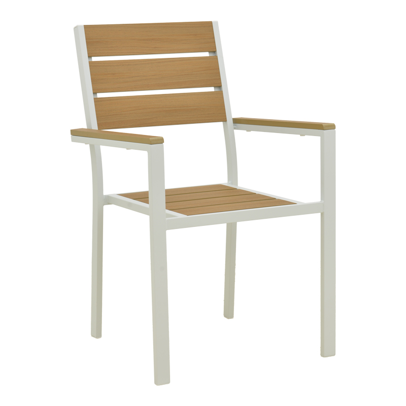 Πολυθρόνα Breze  στοιβαζόμενη plywood σε φυσική-αλουμίνιο σε λευκή απόχρωση 57.5x60x88εκ