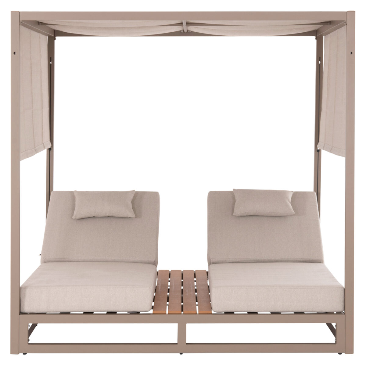 ΔΙΠΛΗ ΞΑΠΛΩΣΤΡΑ ΑΛΟΥΜΙΝΙΟΥ ΠΑΡΑΛΙΑΣ ΜΕ ΣΚΙΑΣΤΡΟ GALLANT HM6097.04 ΚΑΠΟΥΤΣΙΝΟ 2x2x2μ - Image 3