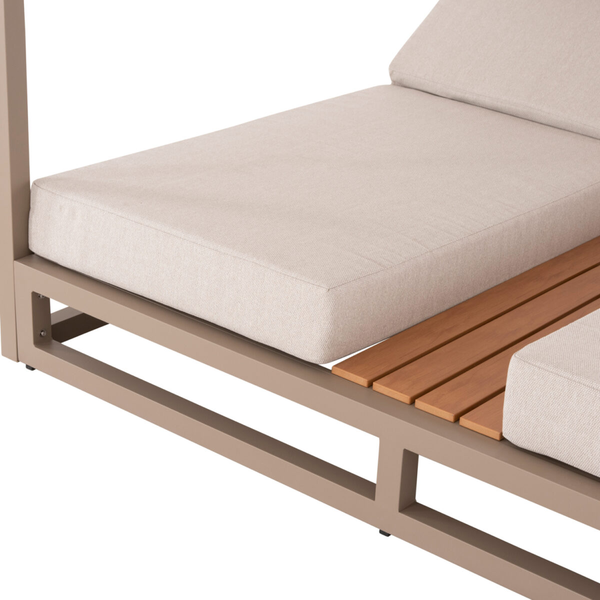 ΔΙΠΛΗ ΞΑΠΛΩΣΤΡΑ ΑΛΟΥΜΙΝΙΟΥ ΠΑΡΑΛΙΑΣ ΜΕ ΣΚΙΑΣΤΡΟ GALLANT HM6097.04 ΚΑΠΟΥΤΣΙΝΟ 2x2x2μ - Image 7