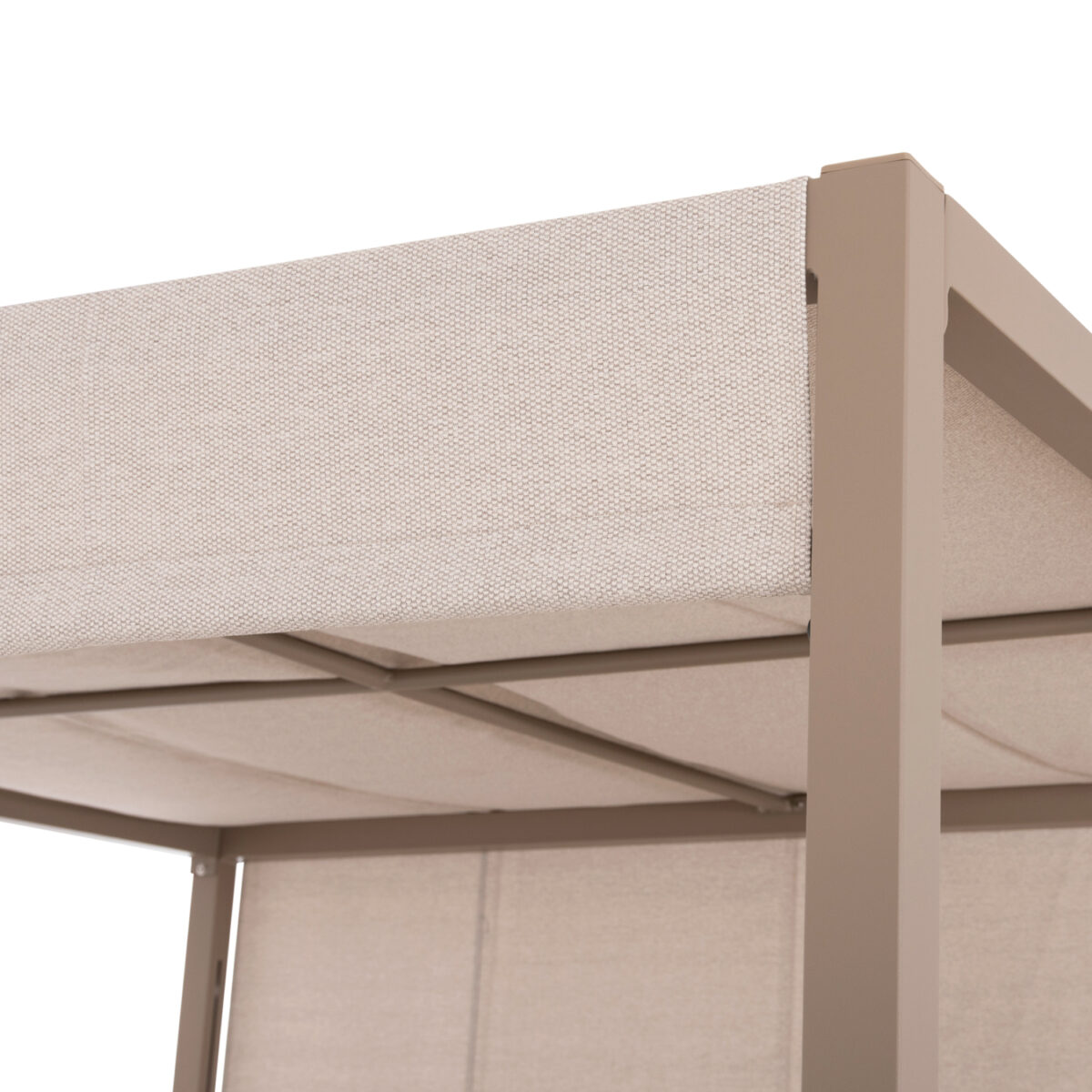 ΔΙΠΛΗ ΞΑΠΛΩΣΤΡΑ ΑΛΟΥΜΙΝΙΟΥ ΠΑΡΑΛΙΑΣ ΜΕ ΣΚΙΑΣΤΡΟ GALLANT HM6097.04 ΚΑΠΟΥΤΣΙΝΟ 2x2x2μ - Image 8