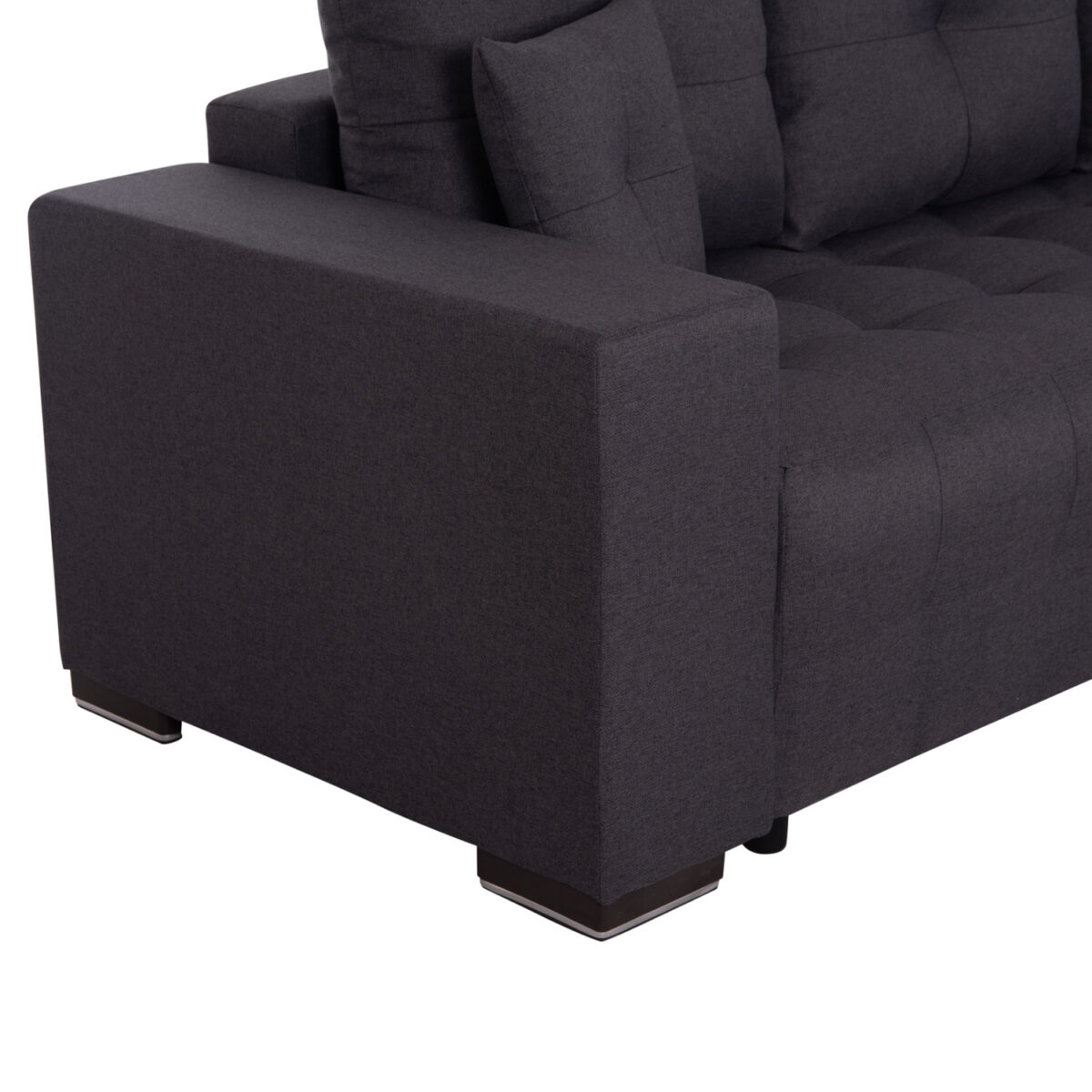 ΓΩΝΙΑΚΟΣ ΚΑΝΑΠΕΣ-ΚΡΕΒΑΤΙ ΜΕ ΑΠΟΘ.ΧΩΡΟ TRENDSTON HM3302.01R ΓΚΡΙ ΥΦΑΣΜΑ 298x177x95Υεκ - Image 9