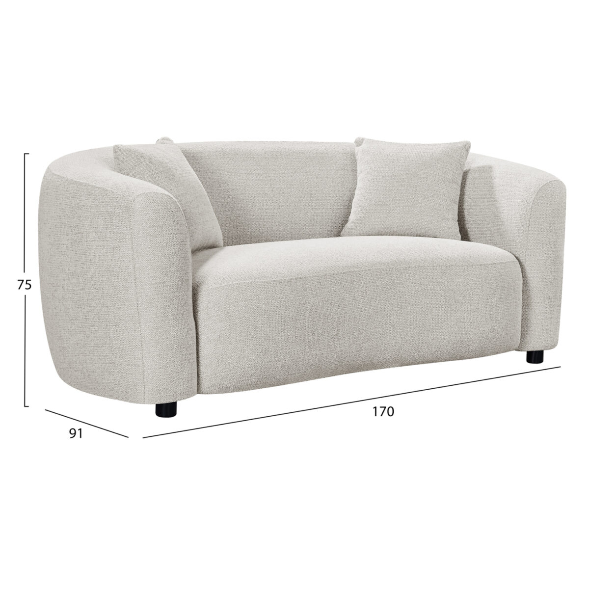 ΚΑΝΑΠΕΣ 2-ΘΕΣΙΟΣ NORD HM3322.02 ΑΝΟΙΧΤΟ ΜΠΕΖ ΥΦΑΣΜΑ 170x91x75Υεκ. - Image 2