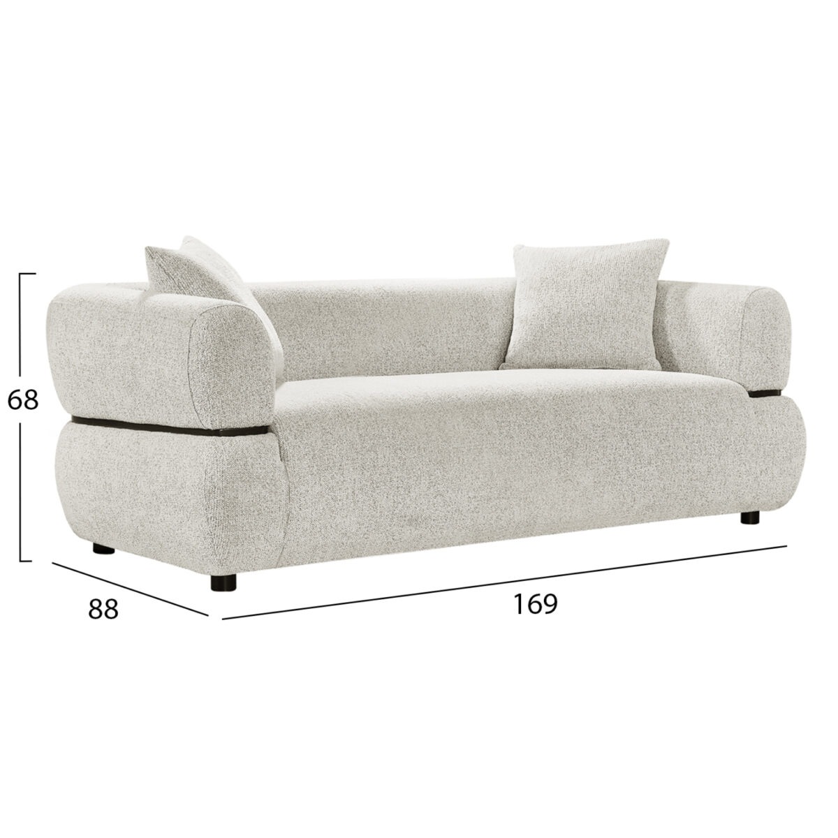 ΚΑΝΑΠΕΣ 2-ΘΕΣΙΟΣ ARCTIS HM3328.02 ΑΝΟΙΧΤΟ ΜΠΕΖ ΥΦΑΣΜΑ 169x88x68Υεκ. - Image 2