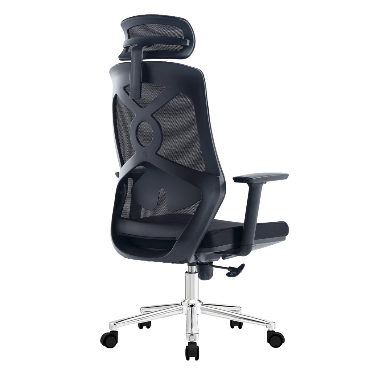 ΚΑΡΕΚΛΑ ΓΡΑΦΕΙΟΥ FLEXORA HM1213.01 ΜΑΥΡO MESH-ΒΑΣΗ ΧΡΩΜΙΟΥ 60x63x125Υεκ - Image 5