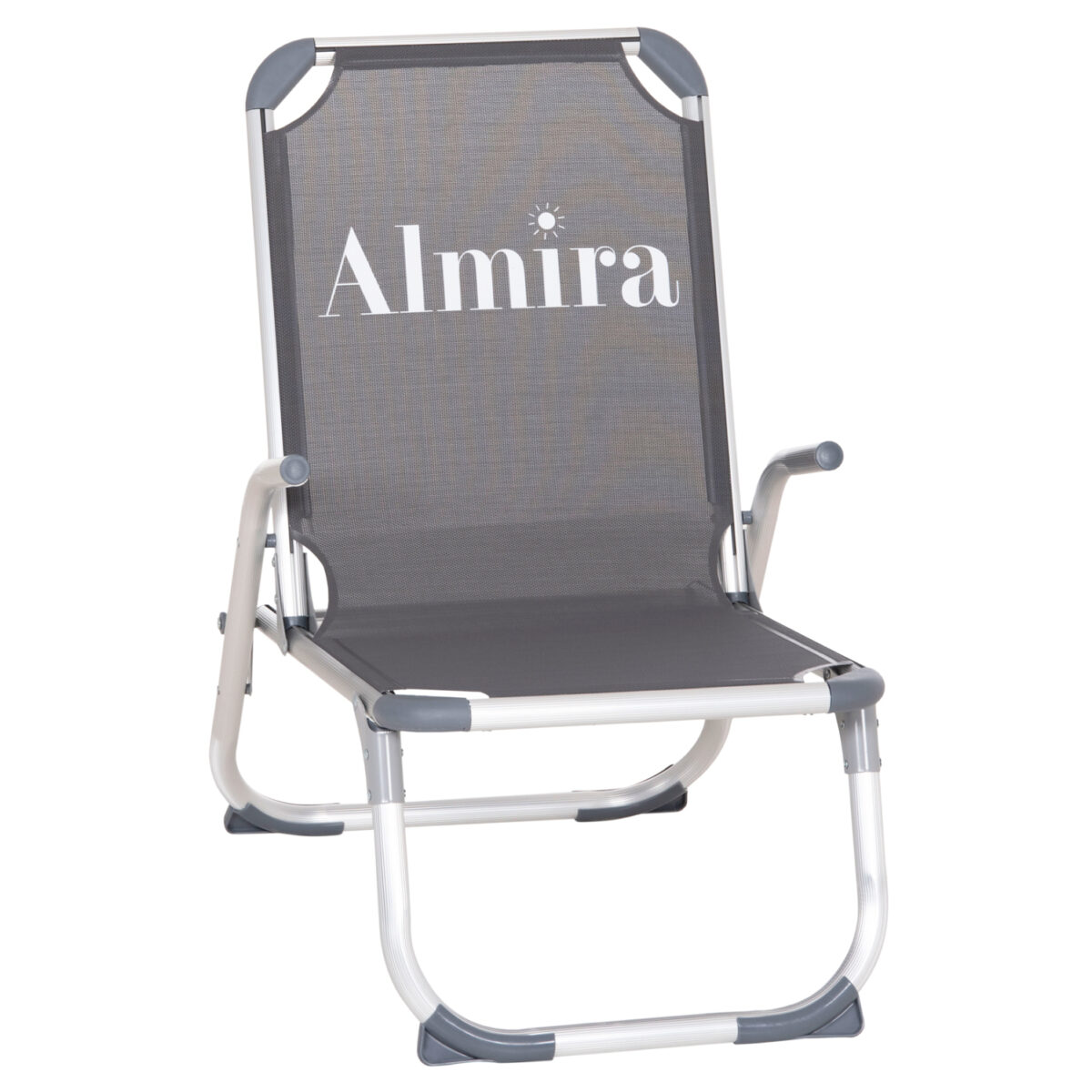 ΚΑΡΕΚΛΑΚΙ ΠΑΡΑΛΙΑΣ ΑΛΟΥΜΙΝΙΟΥ ΒΑΡ.ΤΥΠΟΥ ΥΠΕΡΥΨΩΜΕΝΟ ALMIRA HM6431.10 ΓΚΡΙ 53x68x80Υεκ