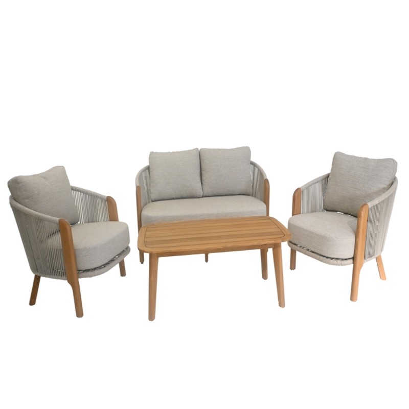 Σετ Καθιστικό Ι Orleans 4Τμχ Ξύλο Eυκάλυπτοu