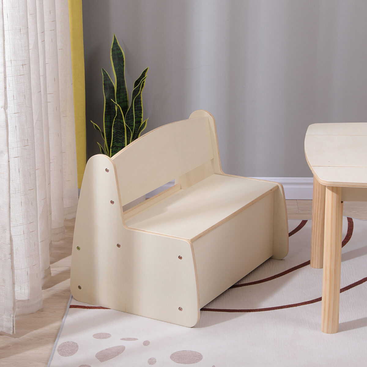 ΠΑΓΚΑΚΙ ΠΑΙΔΙΚΟ ΜΕ ΑΠΟΘ.ΧΩΡΟ RICKI HM18342.01 MDF & ΚΟΝΤΡΑΠΛΑΚΕ ΦΥΣΙΚΟ 63x43x47Υεκ - Image 2