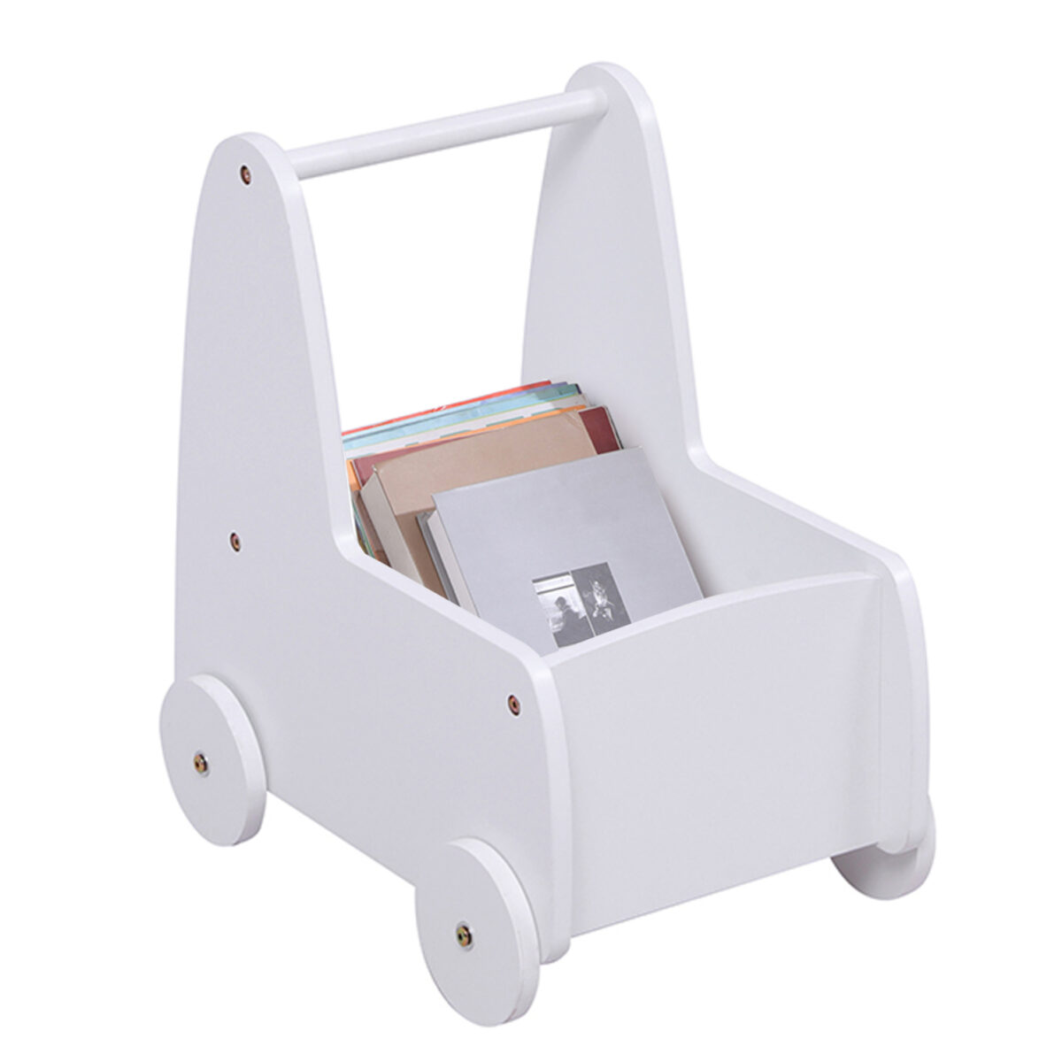 ΠΑΙΔΙΚΟ ΤΡΟΛΕΥ/ΚΑΡΟΤΣΑΚΙ RICKI HM18341.03 MDF & ΚΟΝΤΡΑΠΛΑΚΕ ΛΕΥΚΟ 33x45x50Υεκ