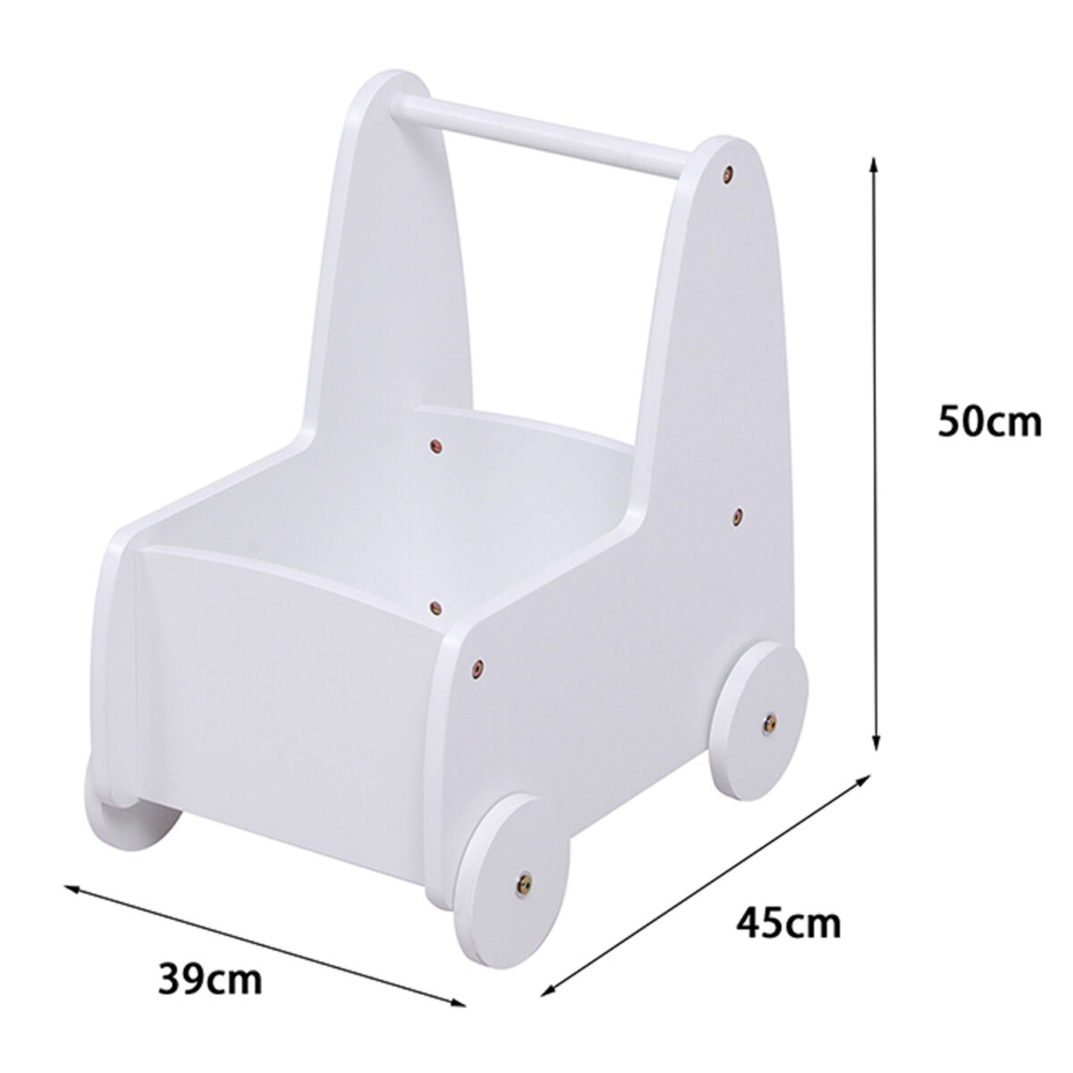 ΠΑΙΔΙΚΟ ΤΡΟΛΕΥ/ΚΑΡΟΤΣΑΚΙ RICKI HM18341.03 MDF & ΚΟΝΤΡΑΠΛΑΚΕ ΛΕΥΚΟ 33x45x50Υεκ - Image 3