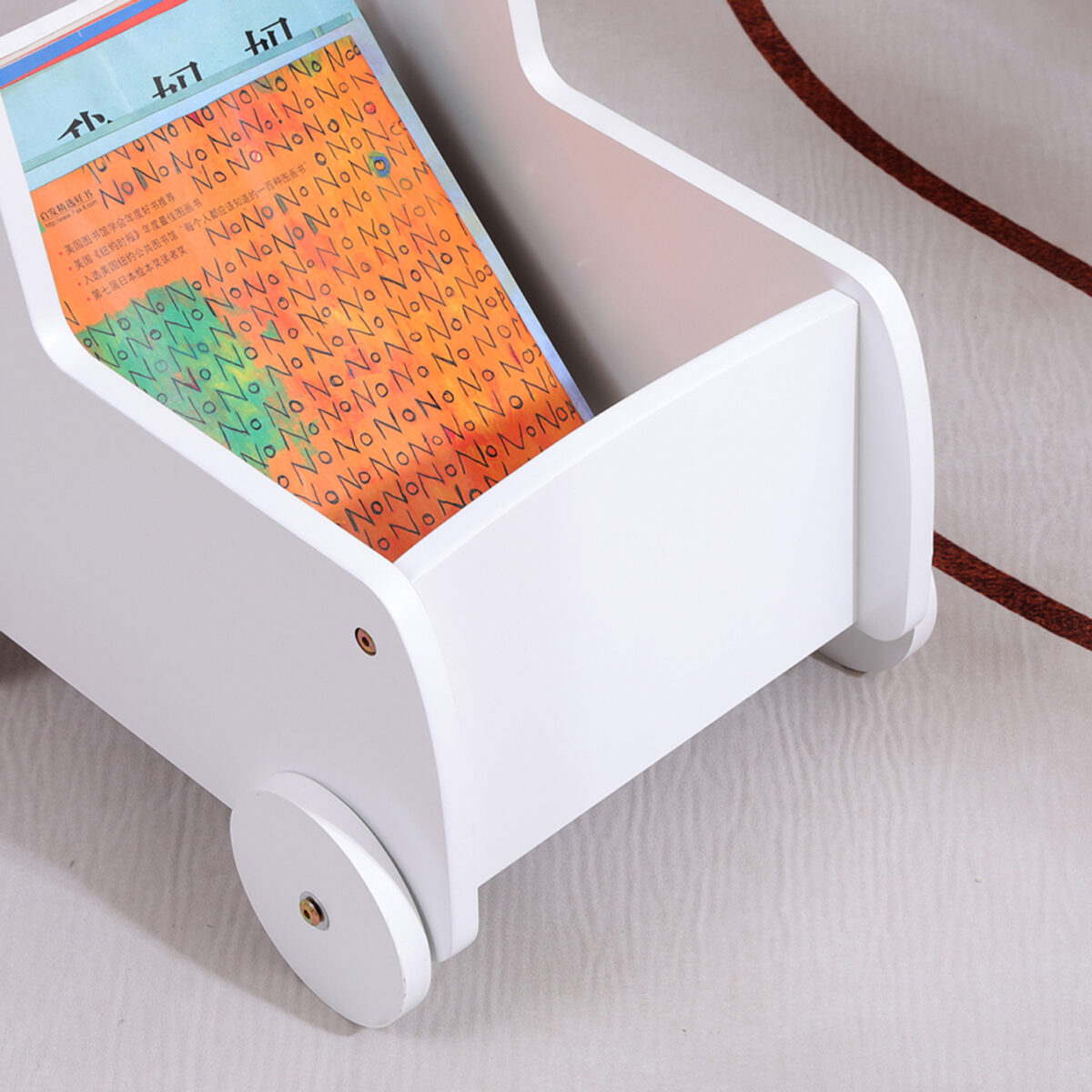 ΠΑΙΔΙΚΟ ΤΡΟΛΕΥ/ΚΑΡΟΤΣΑΚΙ RICKI HM18341.03 MDF & ΚΟΝΤΡΑΠΛΑΚΕ ΛΕΥΚΟ 33x45x50Υεκ - Image 8