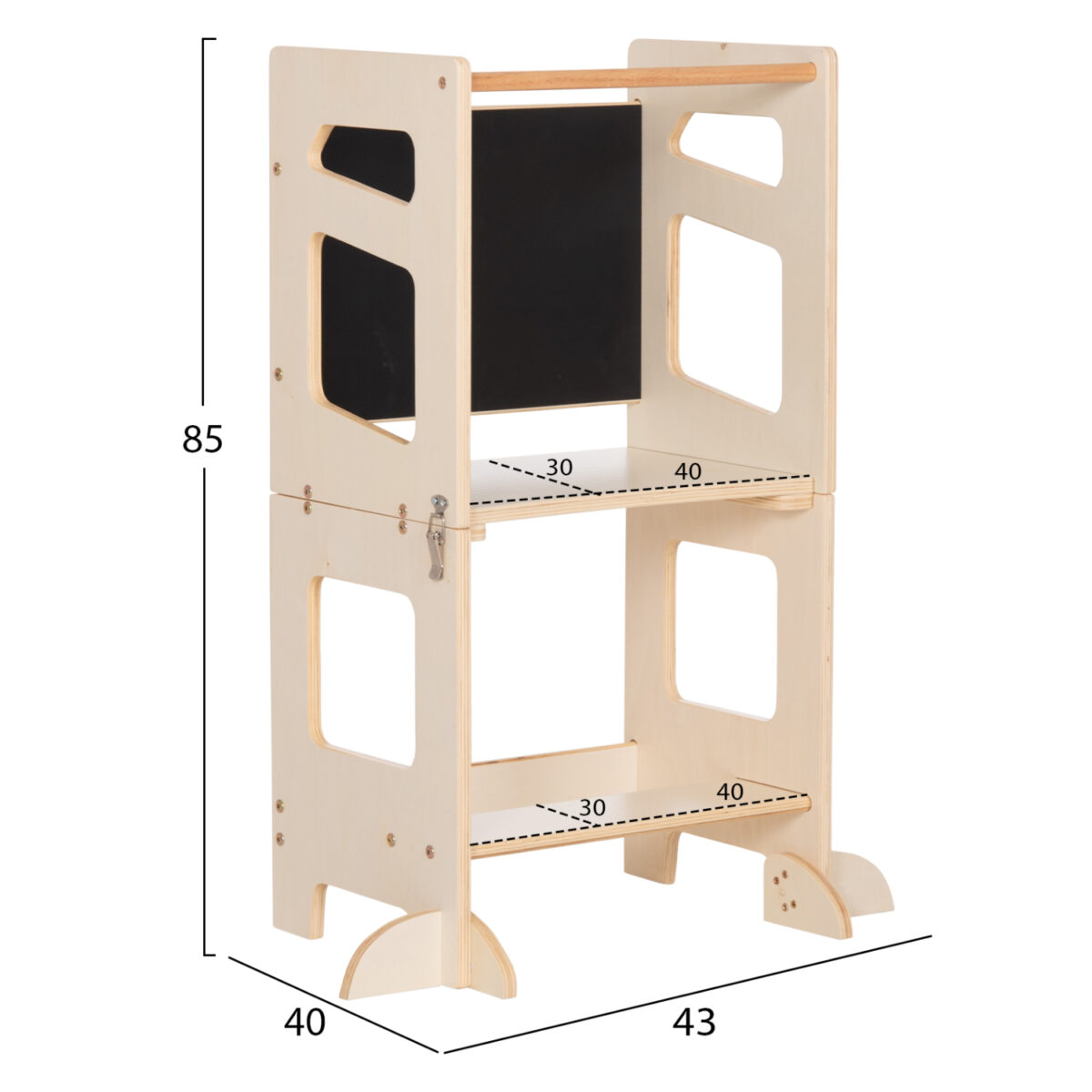 ΠΥΡΓΟΣ ΕΚΜΑΘΗΣΗΣ ΜΕ ΠΙΝΑΚΑ RICKI HM18344.01 ΞΥΛΟ ΠΕΥΚΟΥ ΦΥΣΙΚΟ 43x32x84Υεκ - Image 2