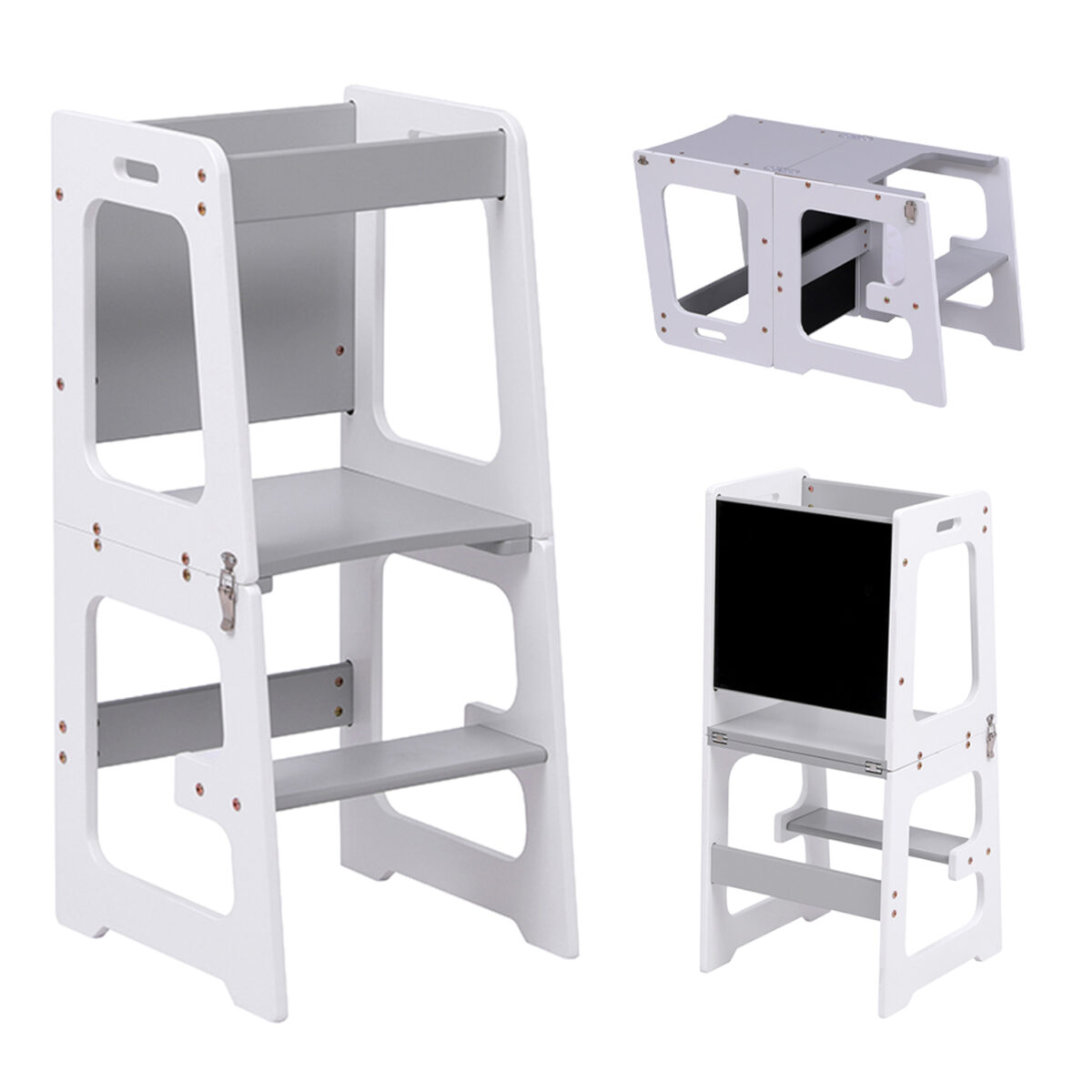 ΠΥΡΓΟΣ ΕΚΜΑΘΗΣΗΣ ΜΕ ΠΙΝΑΚΑ RICKI HM18345.03 ΞΥΛΟ ΠΕΥΚΟΥ ΛΕΥΚΟ/ΓΚΡΙ 37x40x84Υεκ