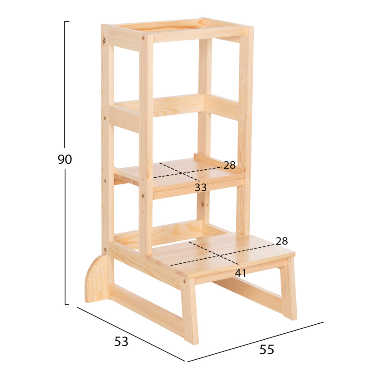 ΠΥΡΓΟΣ ΕΚΜΑΘΗΣΗΣ τ.MONTESSORI PEPE HM9291.01 ΞΥΛΟ ΠΕΥΚΟΥ ΦΥΣΙΚΟ 55x53x90Υεκ - Image 2