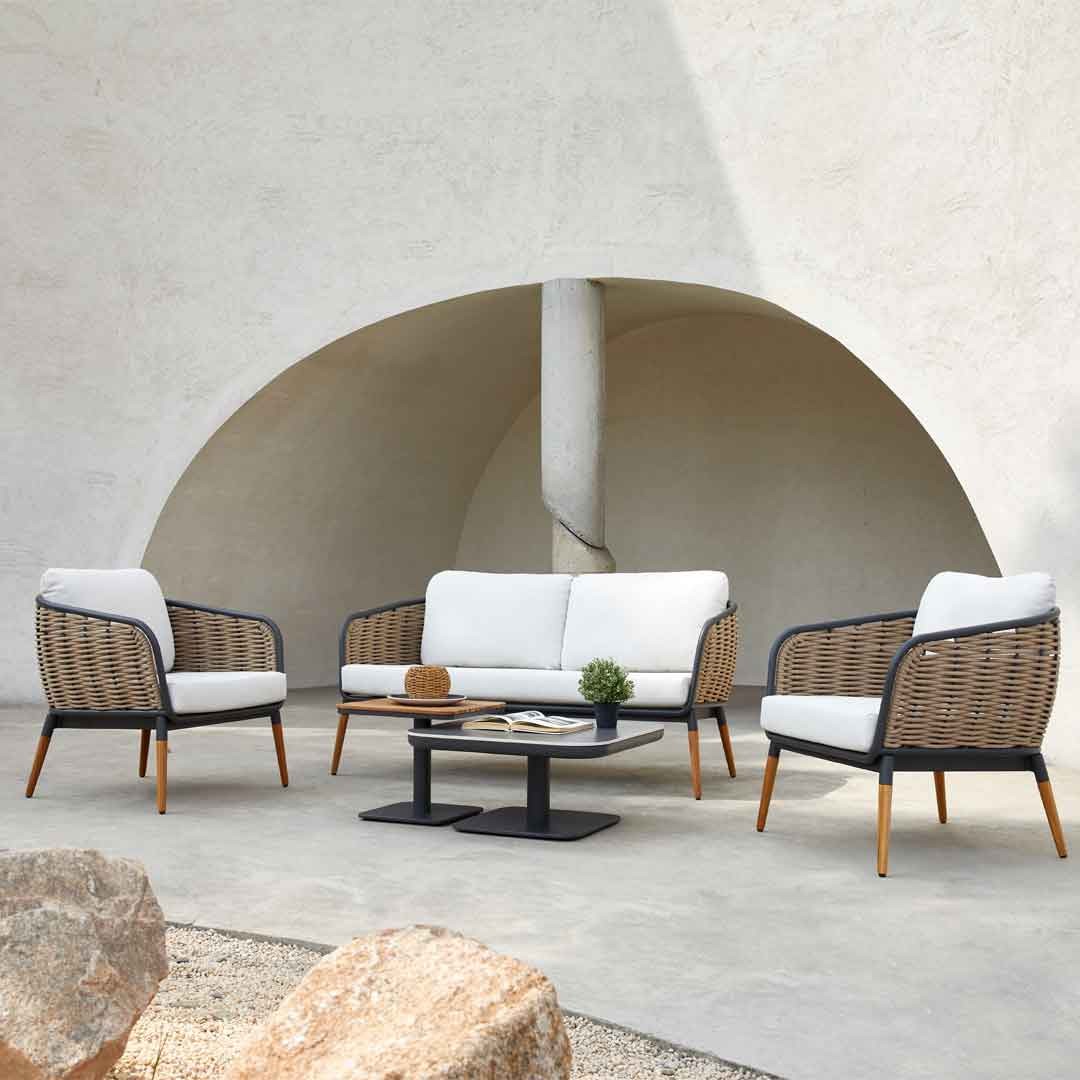 Σετ καθιστικού Rococo 5Τμχ Αλουμινίου Teak