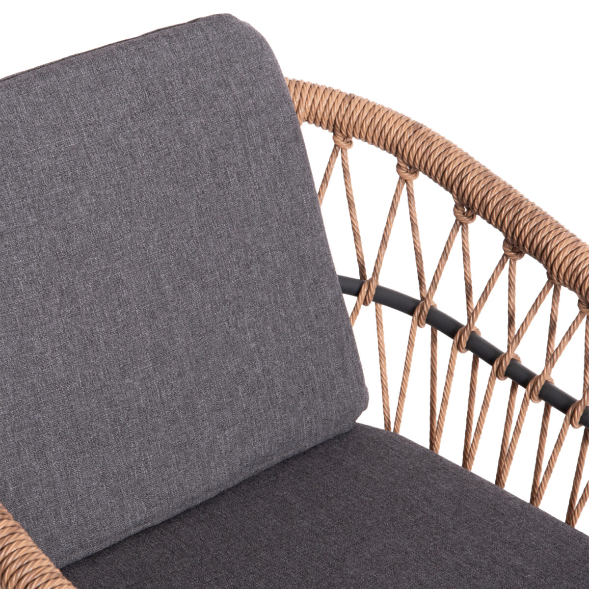 ΣΕΤ ΤΡΑΠΕΖΑΡΙΑΣ ΕΞ.ΧΩΡΟΥ 7ΤΜΧ KRUM HM21157 ΣΚΟΥΡΟ ΓΚΡΙ ΑΛΟΥΜΙΝΙΟ--P.E.RATTAN - Image 9