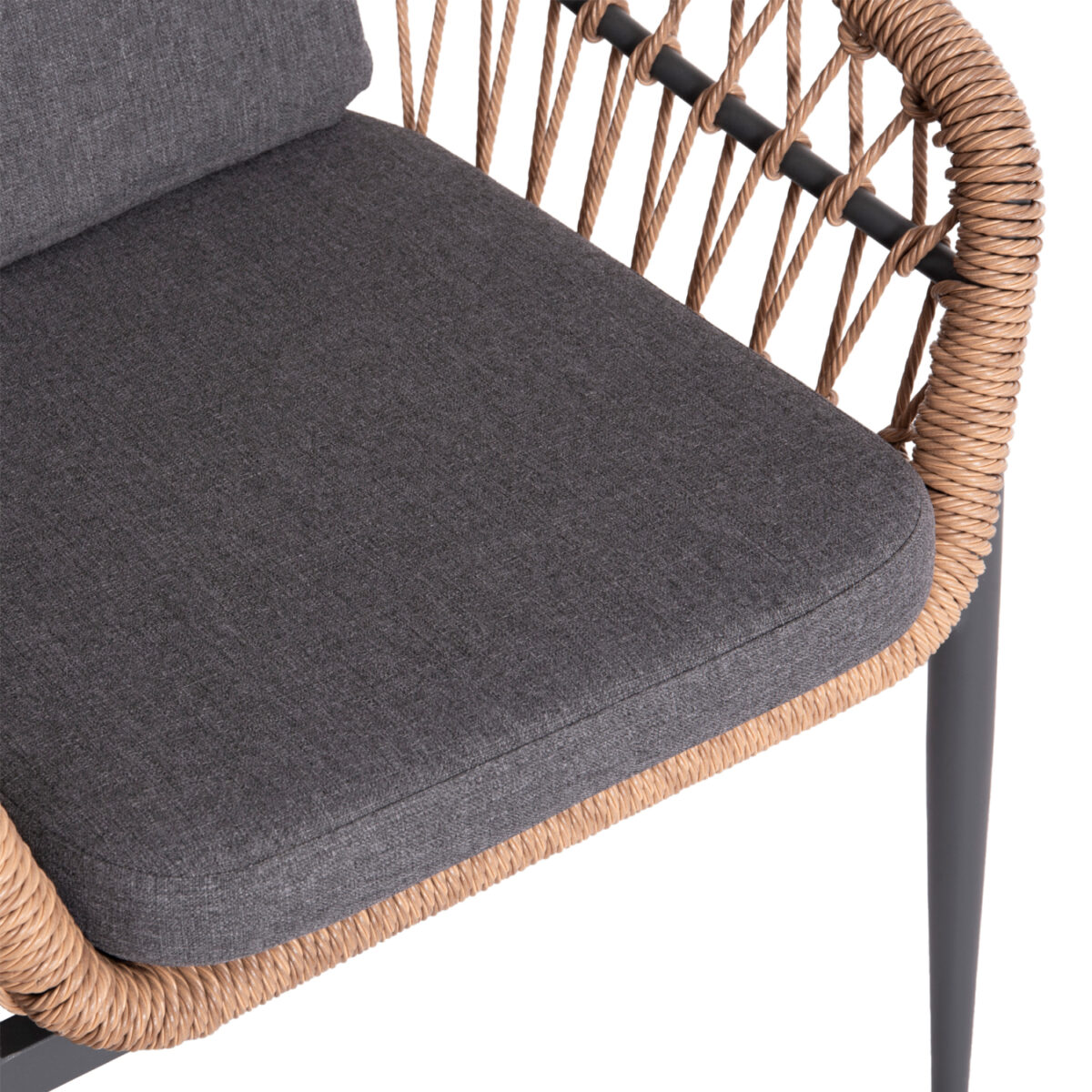 ΣΕΤ ΤΡΑΠΕΖΑΡΙΑΣ ΕΞ.ΧΩΡΟΥ 7ΤΜΧ KRUM HM21157 ΣΚΟΥΡΟ ΓΚΡΙ ΑΛΟΥΜΙΝΙΟ--P.E.RATTAN - Image 10