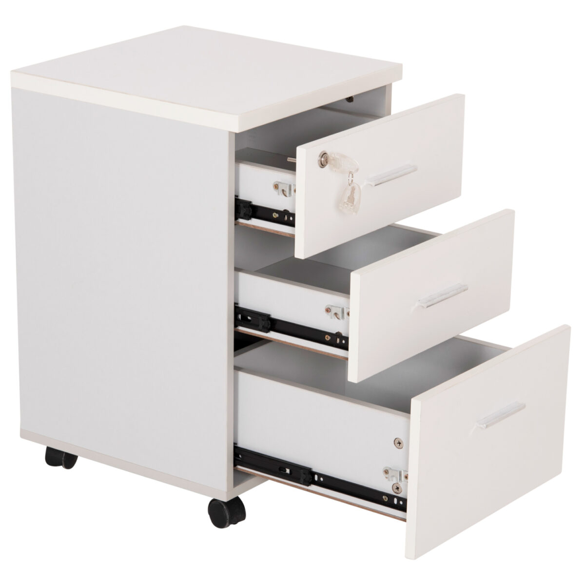 ΣΥΡΤΑΡΙΕΡΑ ΓΡΑΦΕΙΟΥ ΜΕ ΚΛΕΙΔΑΡΙΑ VANCE HM2159 ΛΕΥΚΗ ΜΕΛΑΜΙΝΗ-ΡΟΔΑΚΙΑ 39x40x60Υεκ. - Image 8