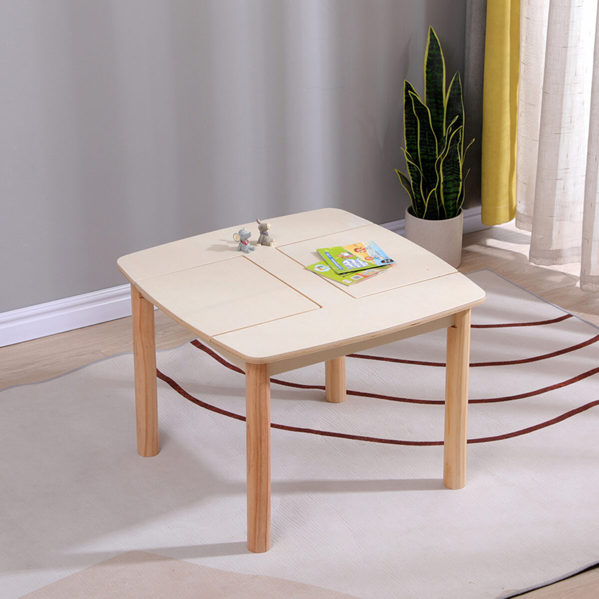 ΤΡΑΠΕΖΑΚΙ ΠΑΙΔΙΚΟ ΜΕ ΑΠΟΘ.ΧΩΡΟΥΣ RICKI HM18339.01 MDF & ΣΥΜΗΔΑ ΣΕ ΦΥΣΙΚΟ 65x65x47Υεκ - Image 2