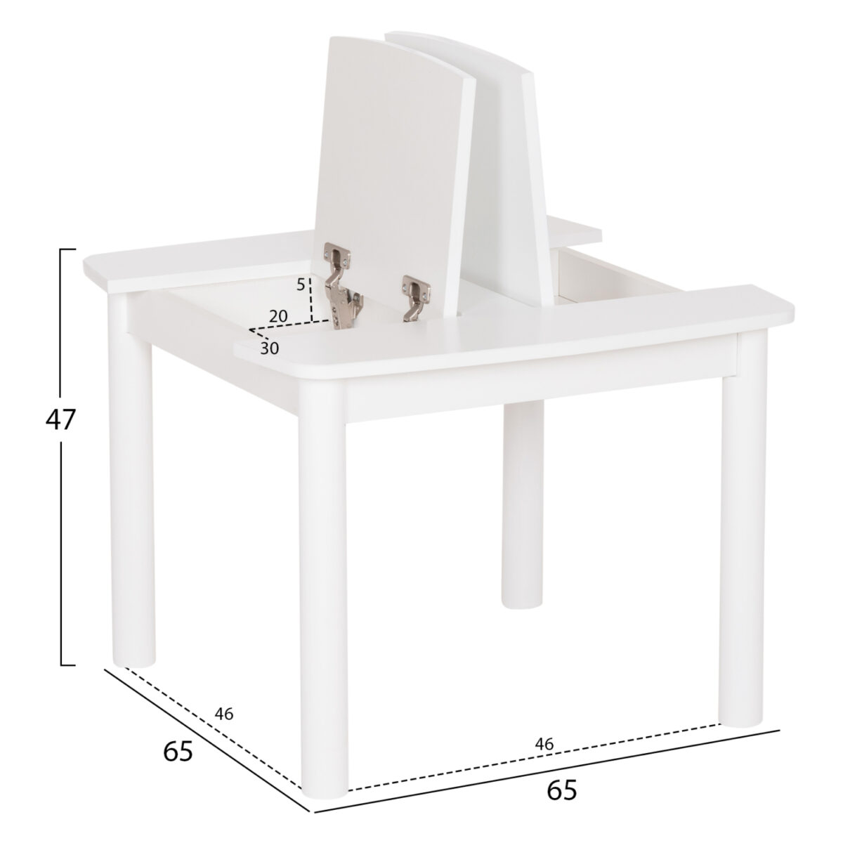 ΤΡΑΠΕΖΑΚΙ ΠΑΙΔΙΚΟ ΜΕ ΑΠΟΘ.ΧΩΡΟΥΣ RICKI HM18339.03 MDF & ΣΥΜΗΔΑ ΣΕ ΛΕΥΚΟ 65x65x47Υεκ - Image 2