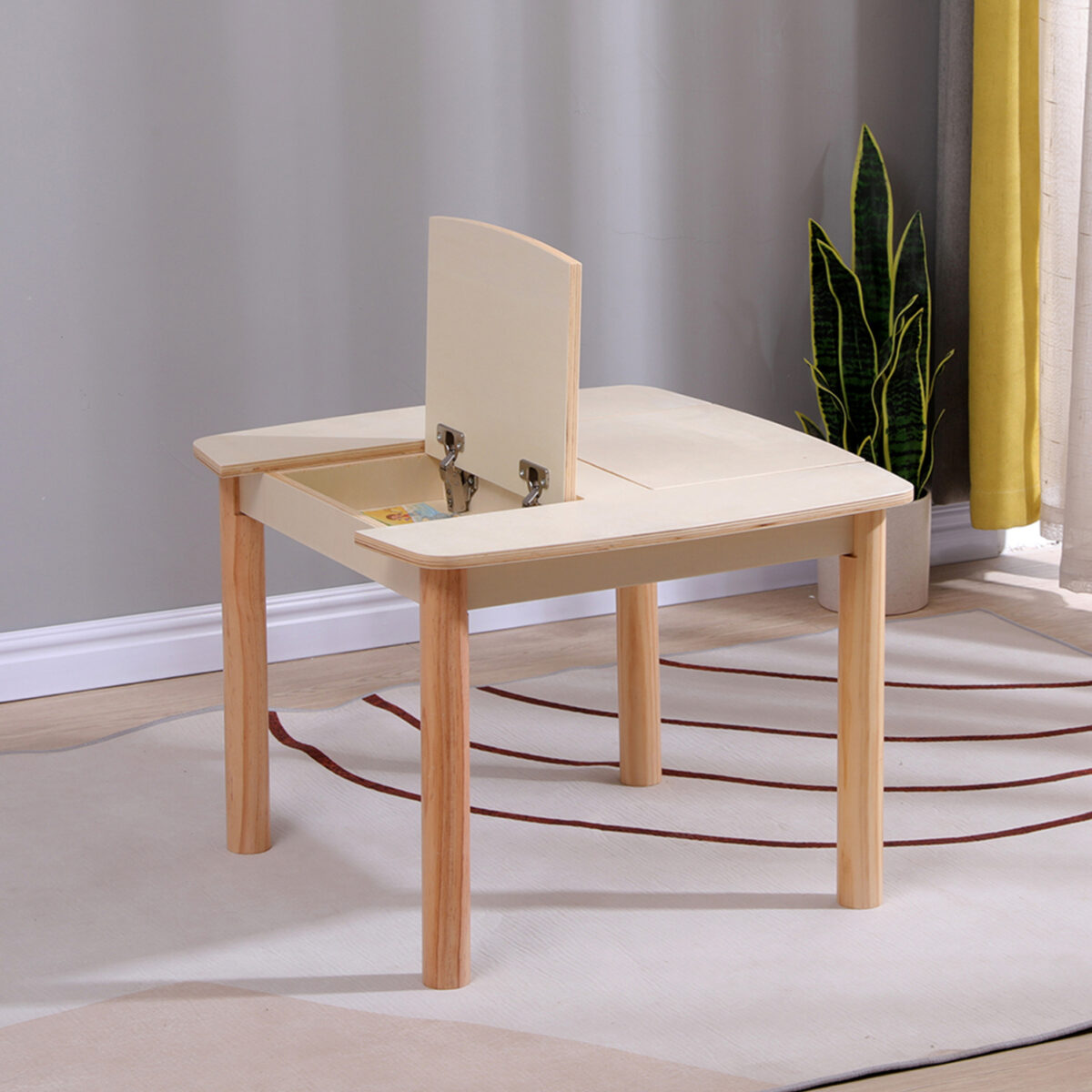 ΤΡΑΠΕΖΑΚΙ ΠΑΙΔΙΚΟ ΜΕ ΑΠΟΘ.ΧΩΡΟΥΣ RICKI HM18339.01 MDF & ΣΥΜΗΔΑ ΣΕ ΦΥΣΙΚΟ 65x65x47Υεκ - Image 4