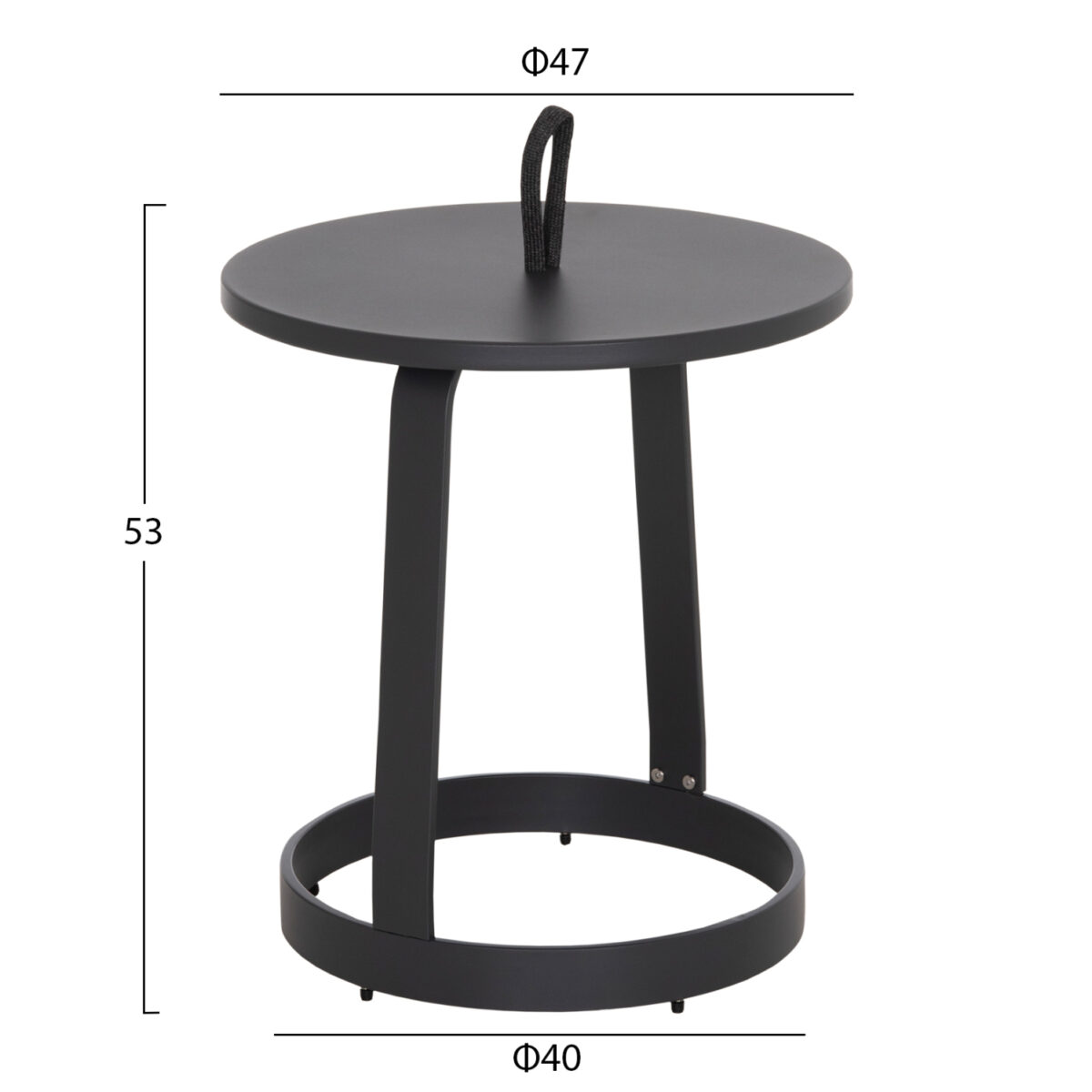 ΤΡΑΠΕΖΙ ΒΟΗΘΗΤΙΚΟ ΕΞ.ΧΩΡΟΥ MINO HM6432.01 ΑΛΟΥΜΙΝΙΟ & ΣΧΟΙΝΙ ΓΚΡΙ Φ47x53Υεκ - Image 2