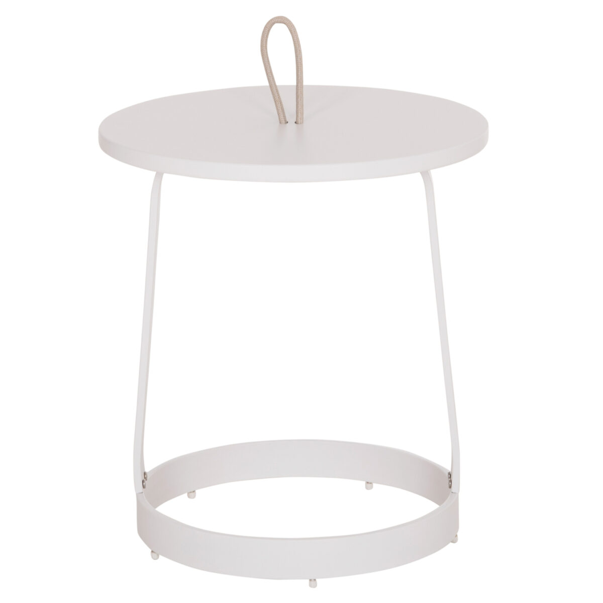 ΤΡΑΠΕΖΙ ΒΟΗΘΗΤΙΚΟ ΕΞ.ΧΩΡΟΥ MINO HM6432.02 ΑΛΟΥΜΙΝΙΟ ΛΕΥΚΟ & ΣΧΟΙΝΙ ΜΠΕΖ Φ47x53Υεκ - Image 3