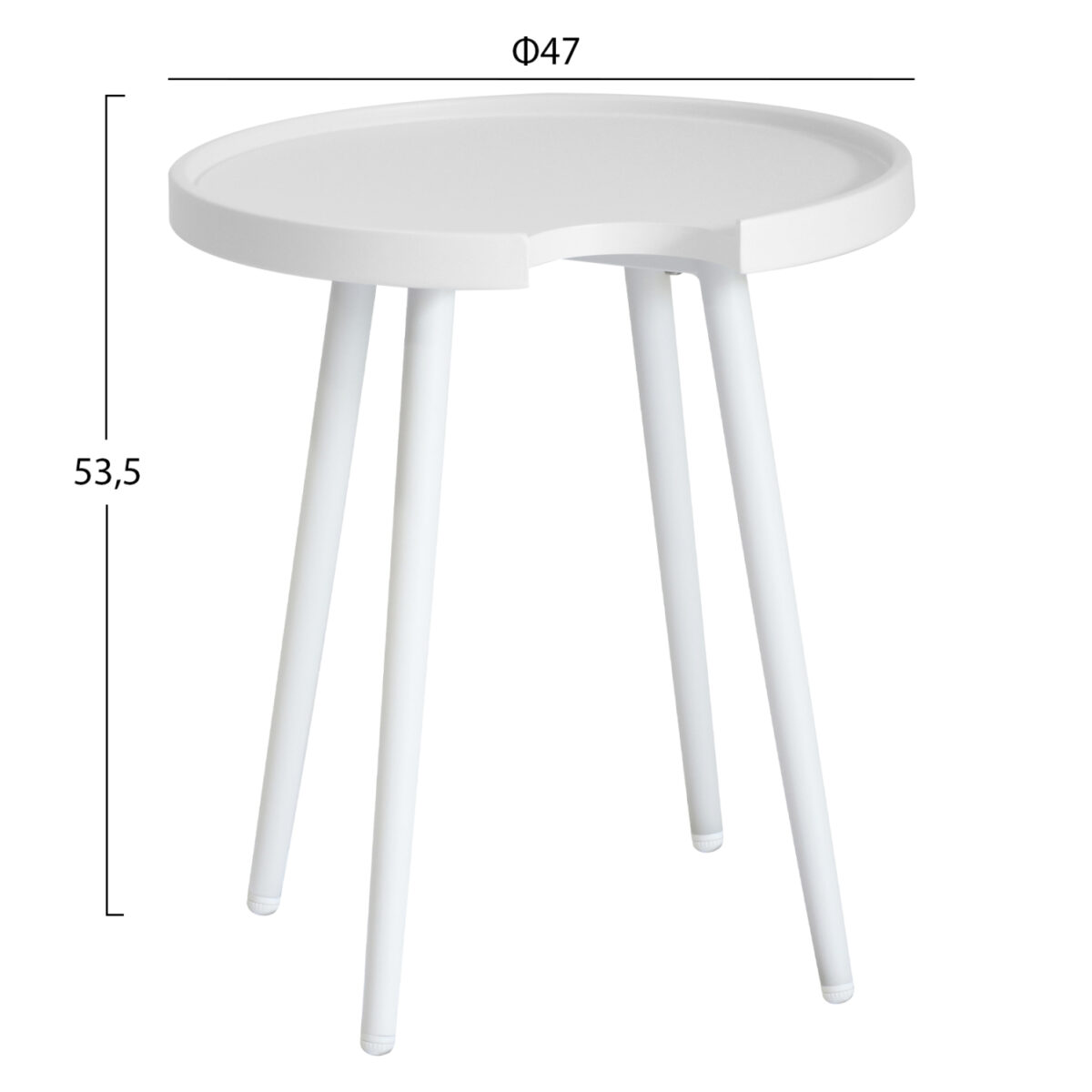 ΤΡΑΠΕΖΙ ΒΟΗΘΗΤΙΚΟ ΣΤΡΟΓΓΥΛΟ ΕΞ.ΧΩΡΟΥ TEROC HM6433.02 ΑΛΟΥΜΙΝΙΟ ΛΕΥΚΟ Φ47x53Υεκ - Image 2