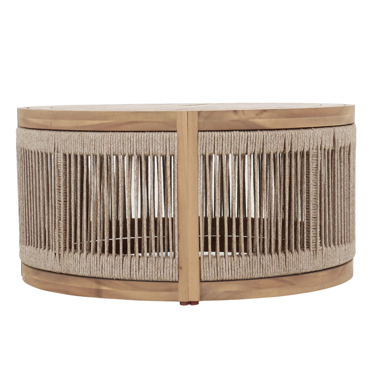 ΤΡΑΠΕΖΙ ΜΕΣΗΣ ΕΞ.ΧΩΡΟΥ ΣΤΡΟΓΓΥΛΟ MORMONT HM6262.01 ΞΥΛΟ ΑΚΑΚΙΑΣ-ΣΧΟΙΝΙ ΜΠΕΖ Φ60x40Υεκ - Image 3