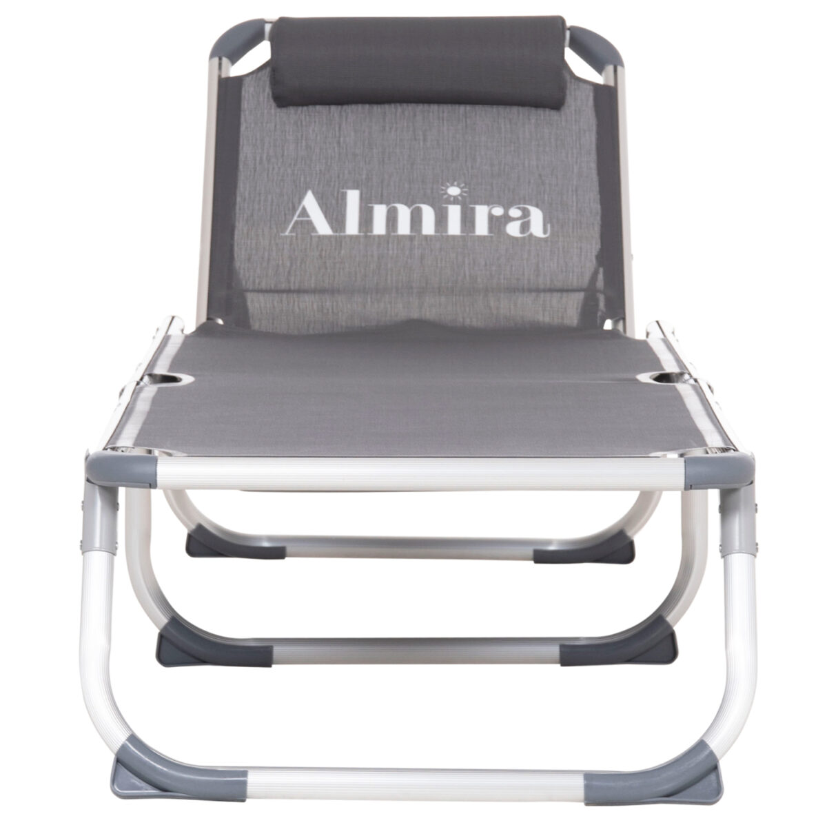 ΞΑΠΛΩΣΤΡΑ ΠΑΡΑΛΙΑΣ ΑΛΟΥΜΙΝΙΟΥ ΒΑΡ.ΤΥΠΟΥ ALMIRA HM5054.10 ΓΚΡΙ TEXTILENE 187x59x78Υεκ - Image 3