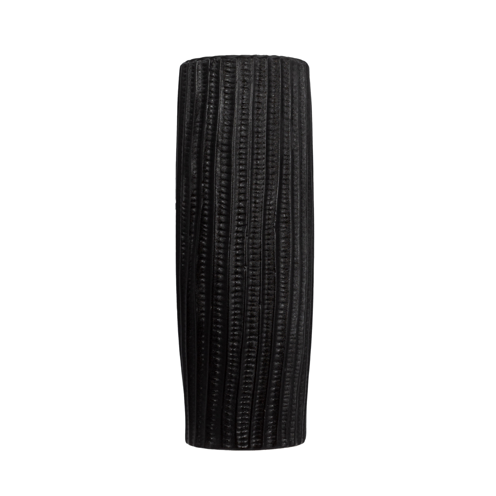 RIGE ΒΑΖΟ 12x12x36cm ΚΕΡΑΜΙΚΟ ΜΑΥΡΟ SAND ΜΑΤ