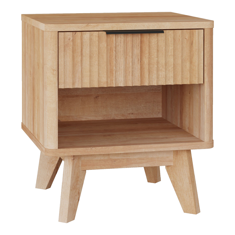 Κομοδίνο Hamea  mdf σε φυσική απόχρωση 45x39.5x50.2εκ
