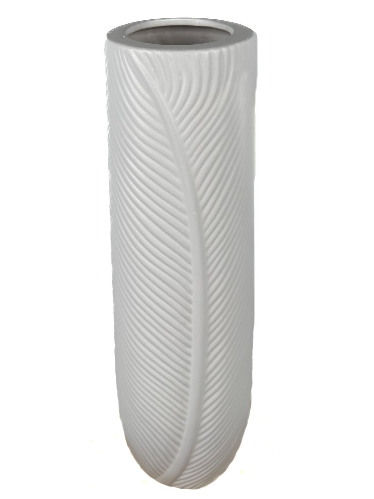 Κεραμικό Βάζο 11.5Χ58 cm Λευκό Φύλλο - Image 2