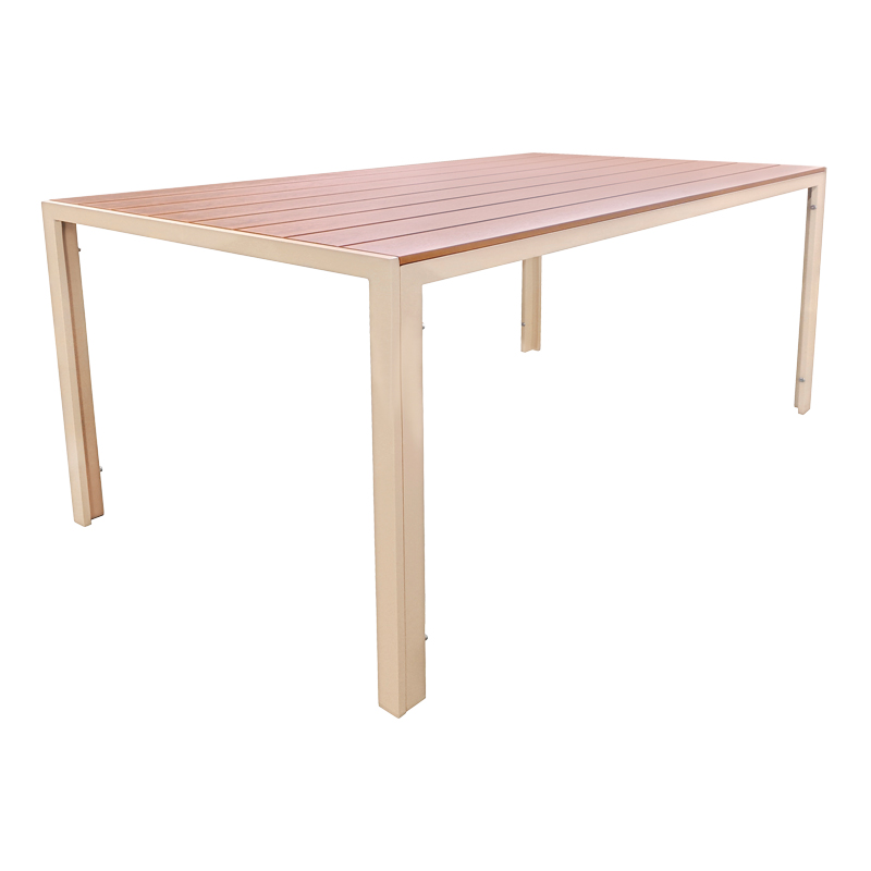 Τραπέζι Nares  αλουμίνιο cappuccino-plywood σε φυσική απόχρωση 140x80x72.5εκ