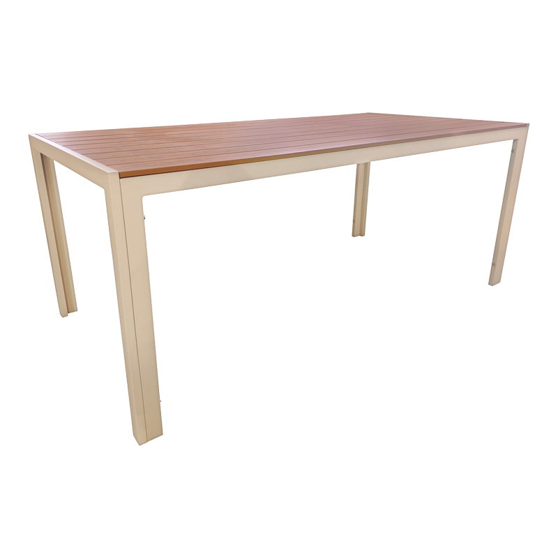 Τραπέζι Nares  αλουμίνιο cappuccino-plywood σε φυσική απόχρωση 180x90x72.5εκ
