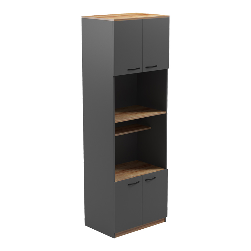 Ντουλάπα κουζίνας Rowan  σε ανθρακί-oak απόχρωση 60x42x182εκ