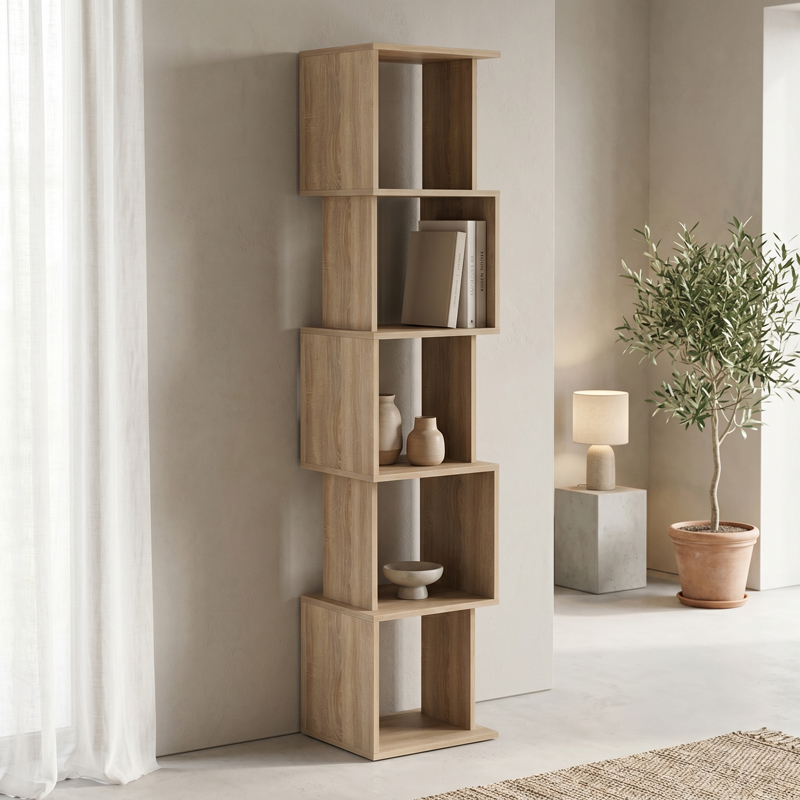 Βιβλιοθήκη Cubik  sonoma 35x30x161εκ