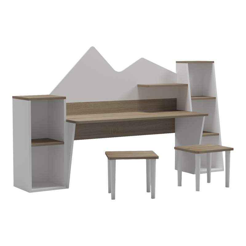 Παιδικό γραφείο με σκαμπο Dualto  sonoma-λευκό 180x30x93.6εκ