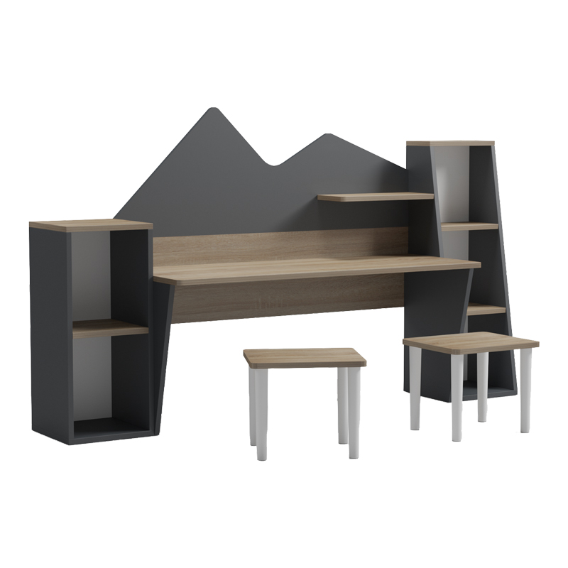 Παιδικό γραφείο με σκαμπο Dualto  sonoma-ανθρακί 180x30x93.6εκ