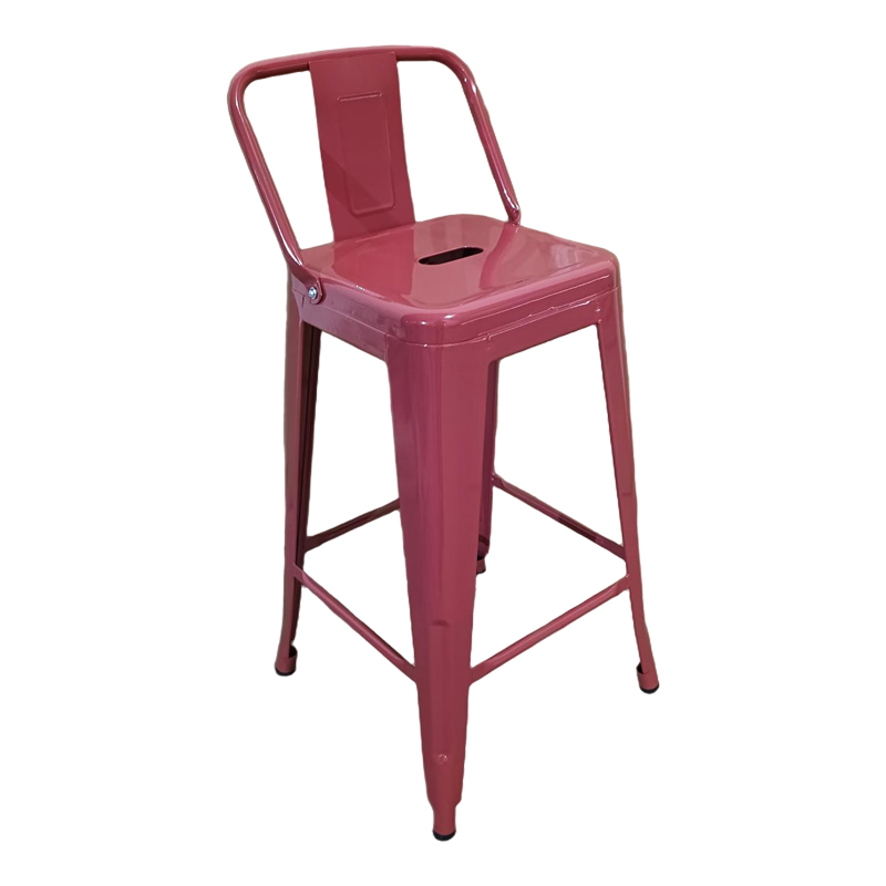 Σκαμπό μπαρ μεσαίου ύψους με πλάτη Utopia  terracotta 42x42x86εκ