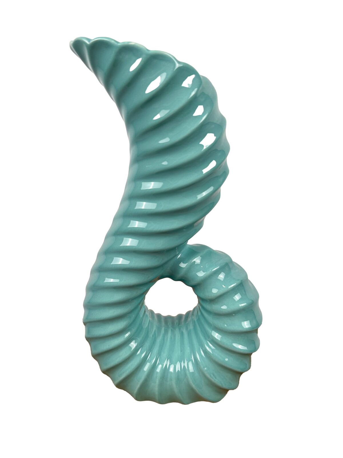 Κεραμικό Βάζο Κοχύλι Η 30 cm Φ 11Χ8 cm Γαλάζιο - Image 2