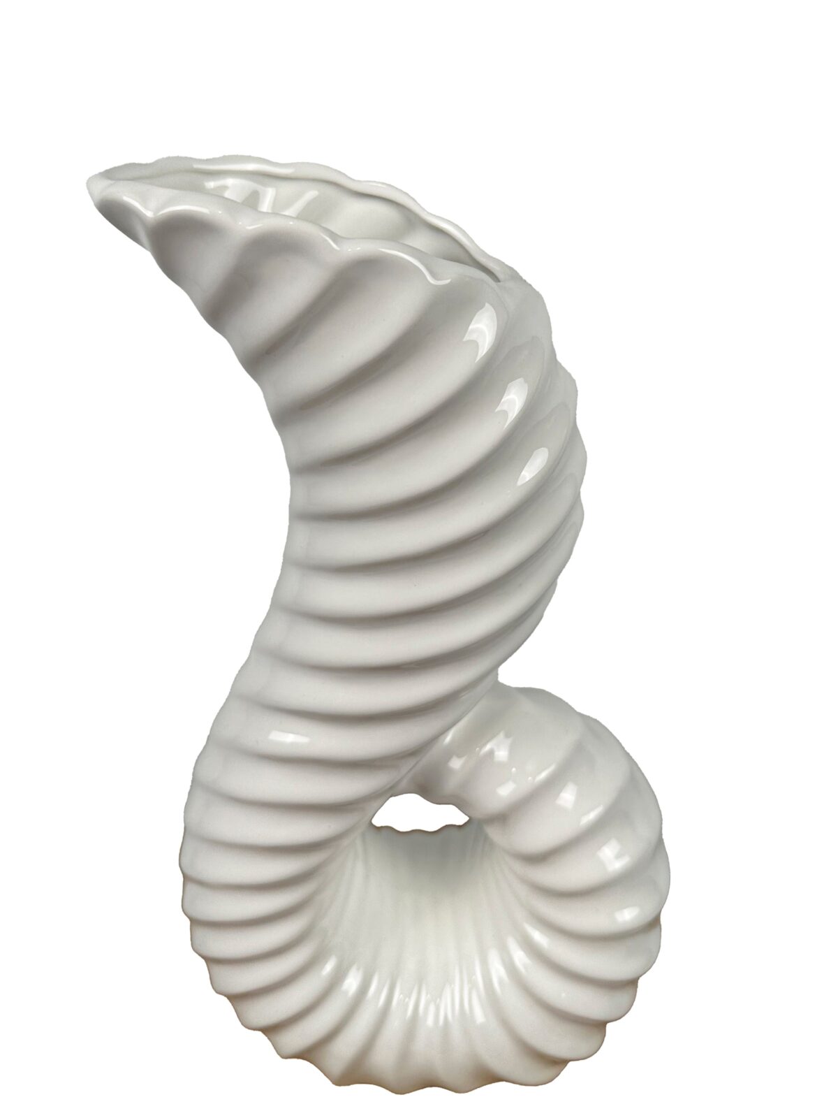 Κεραμικό Βάζο Κοχύλι Η 30 cm Φ 11*8 cm Λευκό - Image 2